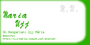 maria ujj business card