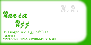 maria ujj business card